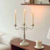 Vintage European Wrought Iron Candelabra for Table Decor
