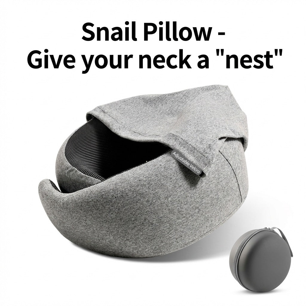 Memory Foam Travel Neck Pillow with Hood and Storage Bag for Office and Cervical Support