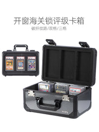 Sanseking Carbon Fiber Pattern Windowed Customs Lock Password Box for PSA BGS CCG Grading Card Brick Special Carrying Case