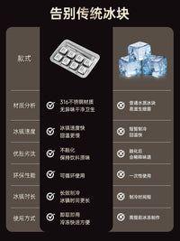 316 Stainless Steel Reusable Whiskey Ice Cubes for Drinks