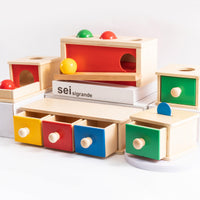 Montessori Wooden Ball Drop Drawer Box Educational Toy for Early Learning