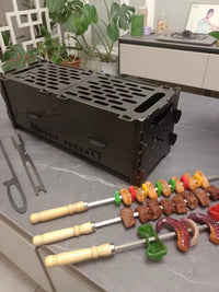 Portable Outdoor Camping Grill and Fire Pit with Detachable Design