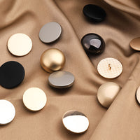 Metal Shank Buttons for Coats and Jackets, Mushroom Shape, High-Gloss Gold Finish
