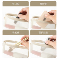 Mesh Cosmetic Bag Large Capacity Portable Transparent Toiletry Pouch Nylon Coin Card Organizer