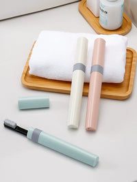Portable Toothbrush Holder Travel Case with Lid for Couples, Mini Toothbrush Storage Box for Business Trips