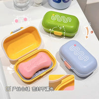 Portable Travel Soap Dish with Lid and Drain for Business Trips