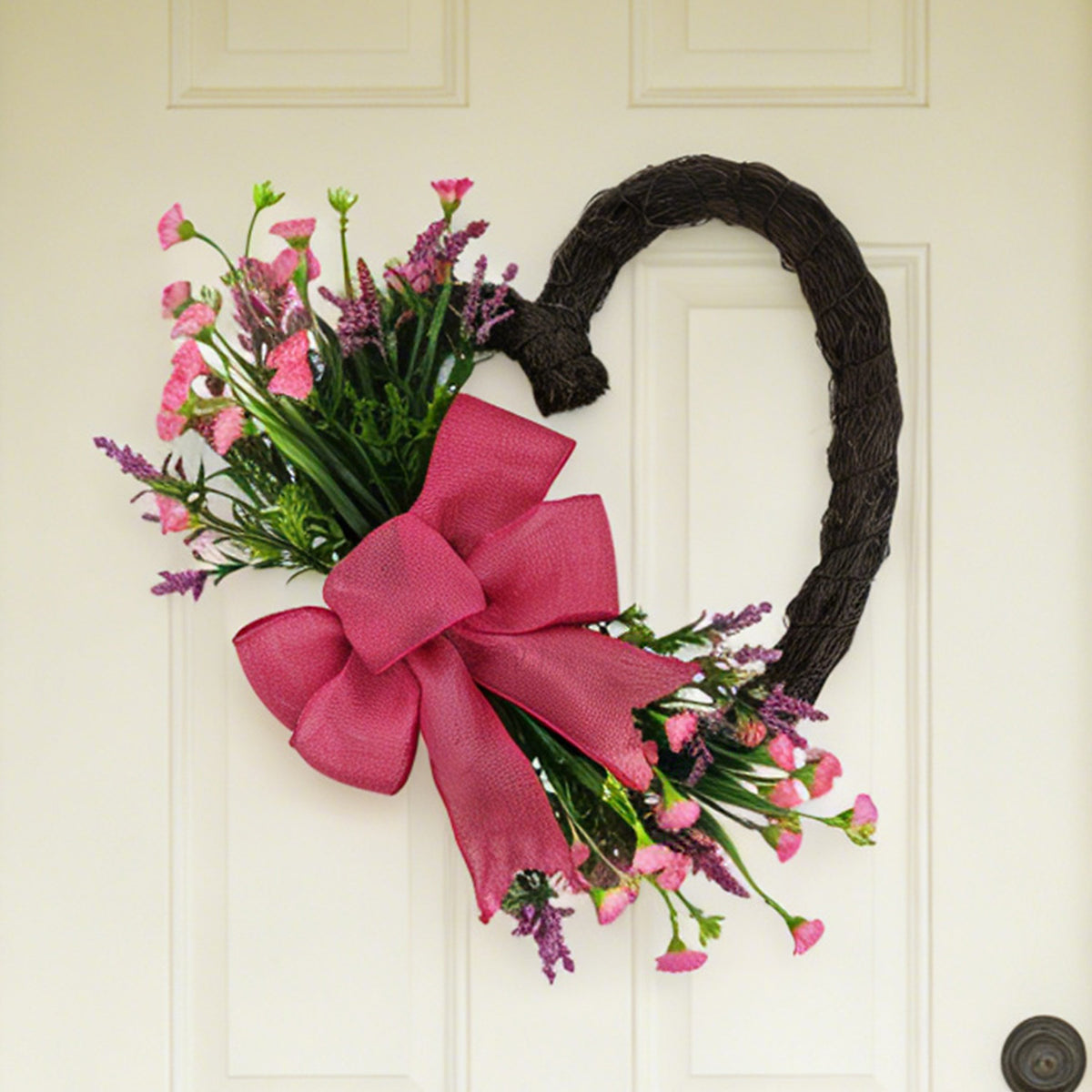 Lavender Heart Wreath for Valentine's Day and Spring Decor