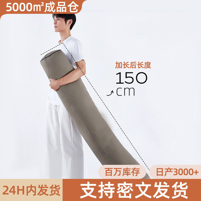 Body Pillow for Side Sleepers, Removable Washable Cotton Linen Sofa Bed Lumbar Support Pillow