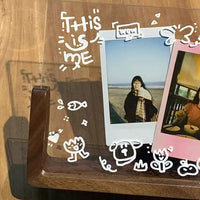 DIY Acrylic Photo Frame with Wooden Base for Instant Prints & Desk Display
