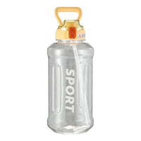 Large Capacity Tritan Water Bottle with Straw and Time Marker, Portable for Sports and Outdoor Activities