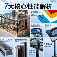 Aluminum Alloy Outdoor Patio Awning Rain Shelter for Courtyard Villa Balcony