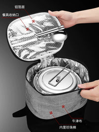 Daoqi 304 Stainless Steel Lunch Box with Lid, Round Food Grade Bento Box for Students and Office Workers