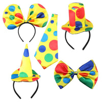 Adult Kids Clown Costume Accessories Oversized Bow Tie Headband Backpack for Party