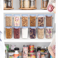 12-Piece Cereal and Grain Storage Container Set with Airtight Lids, Transparent Food-Grade PP