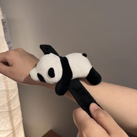Creative Panda Plush Slap Bracelet, Brooch, Clip, or Keychain for Kids, Party Favors, and Bike Decor
