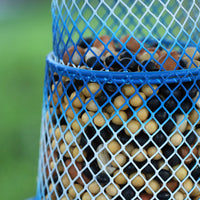 Hanging Metal Bird Feeder with Mushroom Top for Garden and Yard