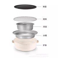 Portable Charcoal Grill and Tea Stove Set for Camping and Home Patio