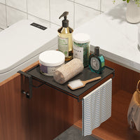 Punch-Free Cabinet Door Hanging Shelf, Small Apartment Kitchen Bathroom Extendable Tabletop Storage, Multi-functional Foldable Organizer