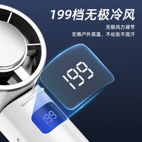 Portable Handheld Cooling Fan with Semiconductor Refrigeration, USB Rechargeable, Foldable Neck Fan