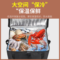 Portable Folding Camping Cart with Cooler Bag - Insulated Shopping Trolley and Storage Box