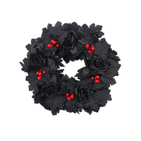 Autumn Maple Leaf Wreath for Front Door Decor - Thanksgiving & Halloween Harvest Festival Decoration