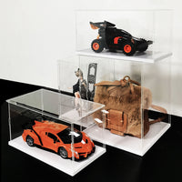 Display Case with Hinged Door for Collectibles, Action Figures, Blocks, Shoes, and Bags