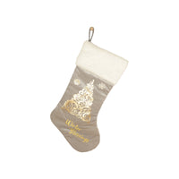 Christmas Stocking Embroidered Gold Stamping Candy Gift Bag Fireplace Hanging Decoration