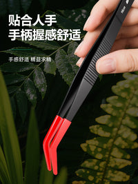 Reptile Feeding Tongs with Anti-Slip Silicone Tips - Straight or Curved, 20cm Length
