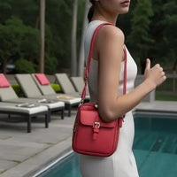 Retro PU Leather Crossbody Messenger Bag for Women - Casual Shoulder Handbag with Phone Pocket