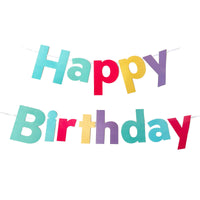 Colorful Happy Birthday Banner for Party Decorations