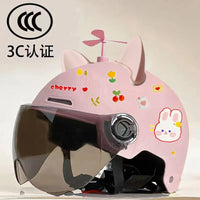 Kids' Electric Vehicle Safety Helmet with 3C Certification, Cute Design, Breathable Sun Protection Half Helmet for Summer