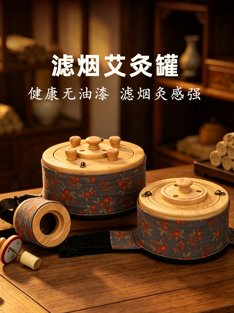 Wooden Moxibustion Box for Waist and Abdomen, Portable Home Use Moxa Therapy Device