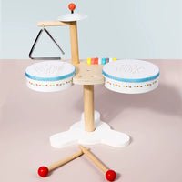 Multifunctional Wooden Drum Set & Cat Music Station for Kids' Early Education