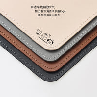 Large PU Leather Desk Pad with Stitched Edges, Non-Slip Mouse Pad for Office and Gaming