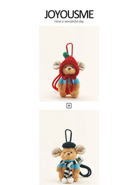 JOYOUSME Plush Bean Doll Keychain for Backpacks and Bags