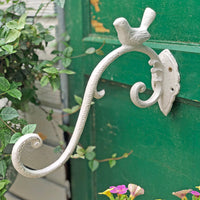 Cast Iron Bird Wall Hook for Hanging Baskets and Planters, Vintage Style Garden Decor