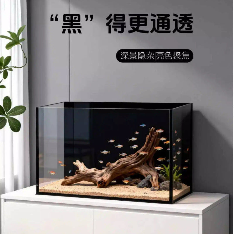 Crystal Clear Black-Backed Glass Aquarium for Desktop Aquascaping