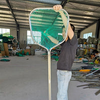 Stainless Steel Integrated Fishing Landing Net for Large Fish and Shrimp