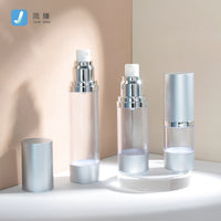 Frosted Silver Airless Pump Bottle for Lotion, Serum, and Toner - AS Transparent Refillable Cosmetic Container