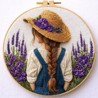 DIY Embroidery Kit for Beginners - Floral Sea Girl Design