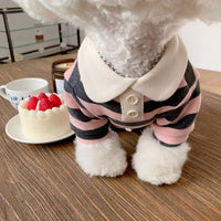 Striped Pet Polo Shirt for Small to Medium Dogs and Cats