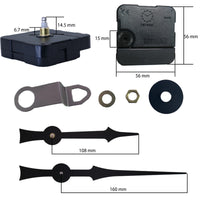 DIY Quartz Wall Clock Movement Kit with Metal Hands