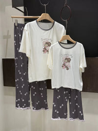 Cola Pear Kids' Modal Cotton Short Sleeve T-shirt & Tencel Long Pants Pajama Set