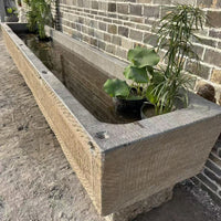 Outdoor Vintage Stone Trough Garden Water Feature Piglet Fish Pond Ornament