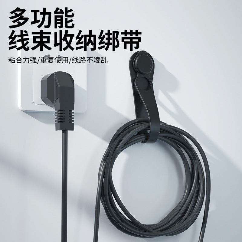 Self-Adhesive Silicone Cable Organizer Clips for Power Cords and Data Cables