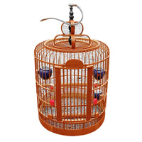 Handmade Sichuan Bird Cage Old Bamboo Thrush Breeding Cage with Bark Silk