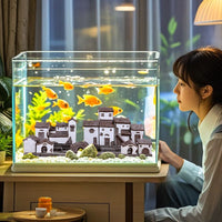 Chinese Style Micro Landscape Ornament for Fish Tank and Garden Decor, Ceramic Planter