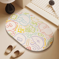 Cartoon Diatomaceous Earth Bath Mat Super Absorbent Quick Dry Thickened Non-Slip Floor Mat for Bathroom Entrance Toilet