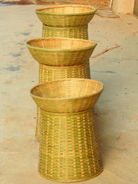 Handwoven Bamboo Storage Basket for Fruit, Vegetables, and Dry Goods Display