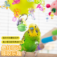 Bird Chew Toy with Bell for Parakeets Cockatiels Lovebirds, Cage Decoration